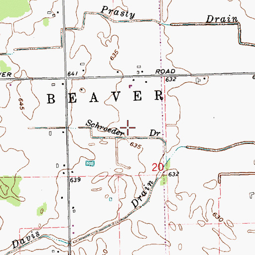 Topographic Map of Schroeder Drain, MI