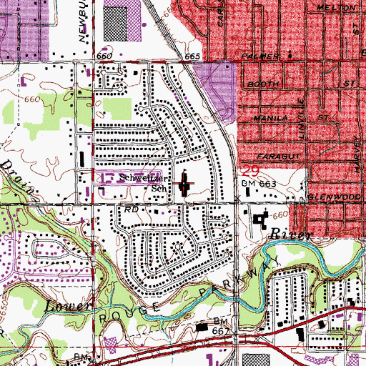 Topographic Map of Schweitzer School, MI