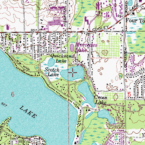 Topographic Map of Scotch Lake, MI