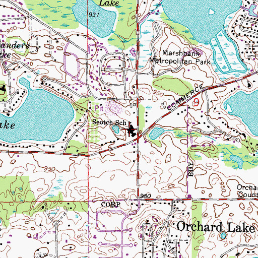 Topographic Map of Scotch School, MI