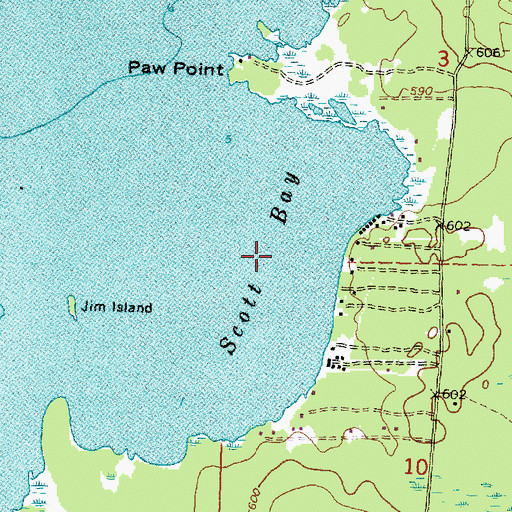 Topographic Map of Scott Bay, MI