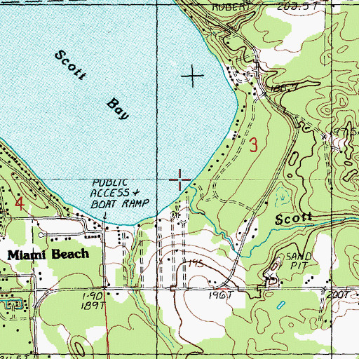 Topographic Map of Scott Creek, MI