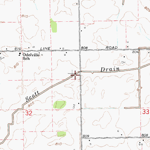 Topographic Map of Scott Drain, MI
