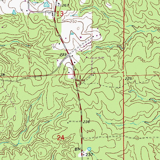 Topographic Map of Township of White Oak, AR