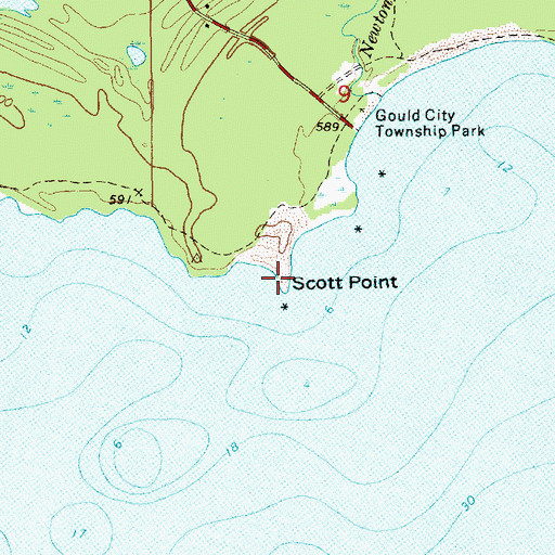 Topographic Map of Scott Point, MI