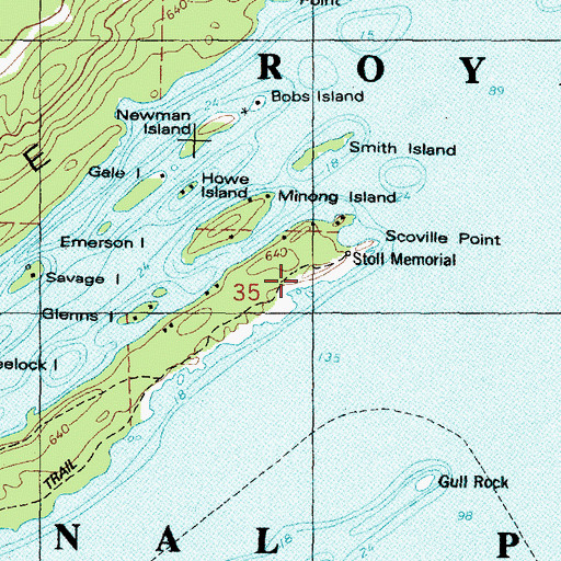 Topographic Map of Scoville Point, MI