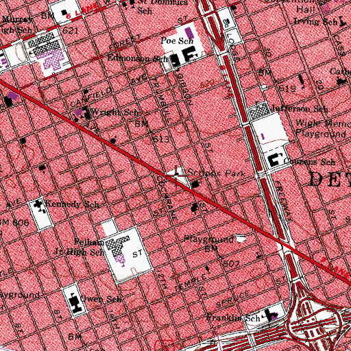 Topographic Map of Scripps Park, MI