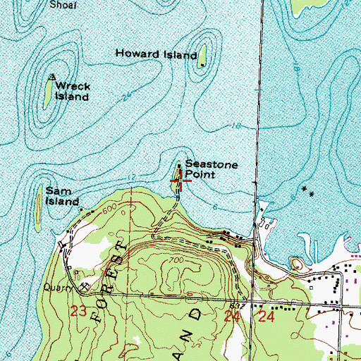 Topographic Map of Seastone Point, MI