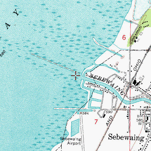 Topographic Map of Sebewaing River, MI