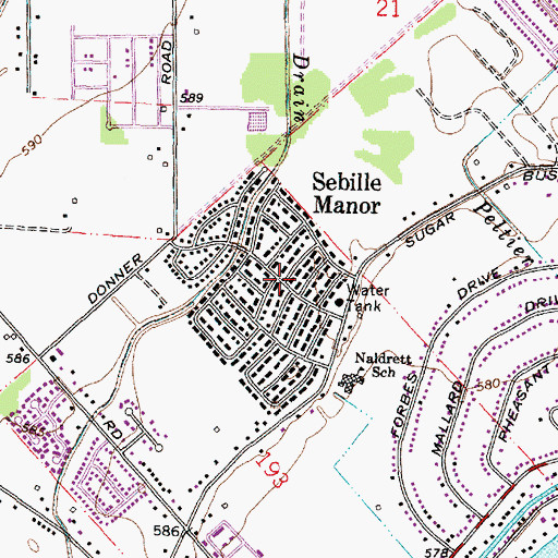 Topographic Map of Sebille Manor, MI