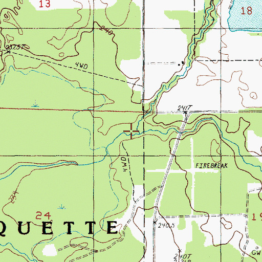 Topographic Map of Second Creek, MI