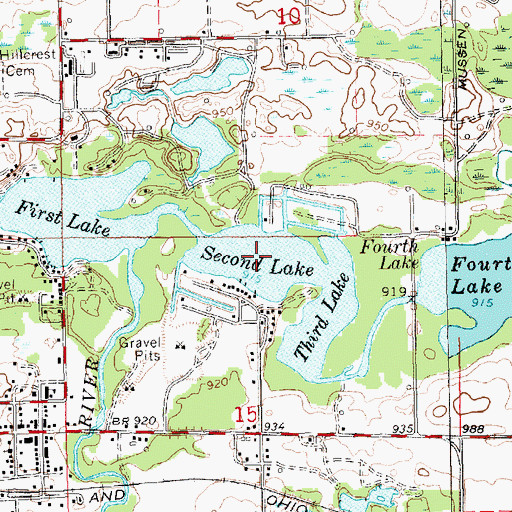 Topographic Map of Second Lake, MI