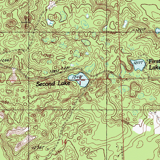 Topographic Map of Second Lake, MI