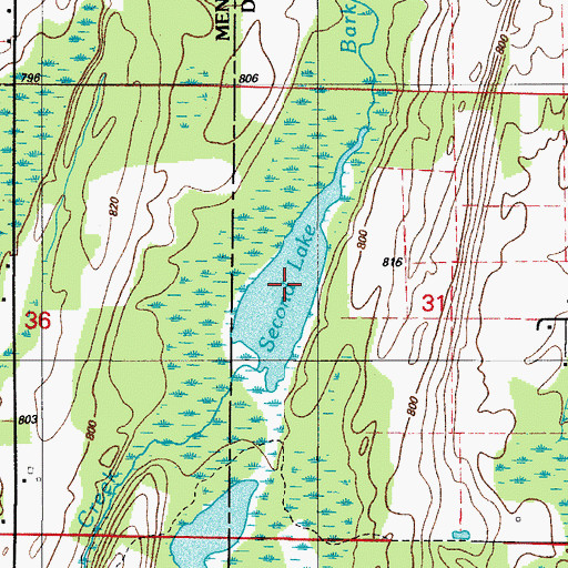 Topographic Map of Second Lake, MI