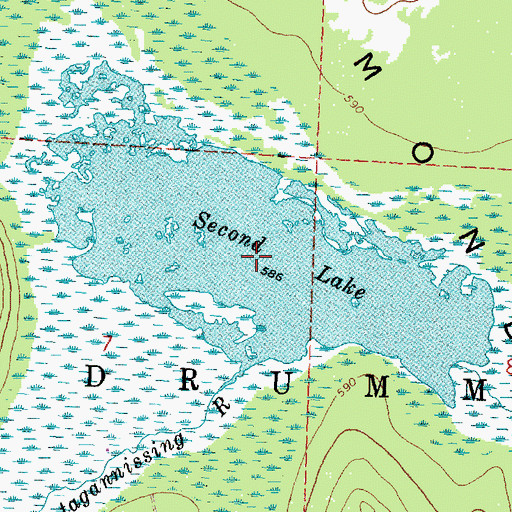 Topographic Map of Second Lake, MI