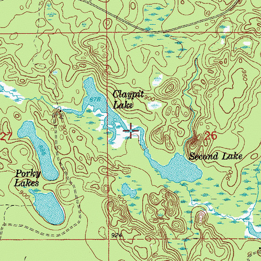 Topographic Map of Second Lake, MI