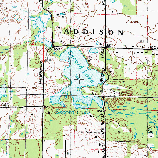 Topographic Map of Secord Lake, MI