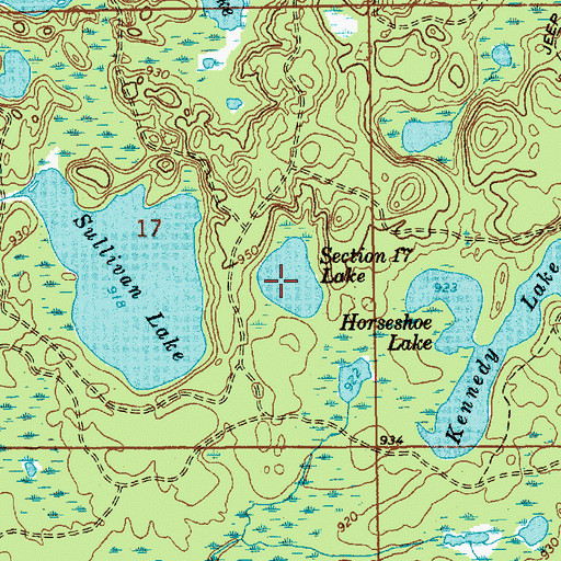 Topographic Map of Section Seventeen Lake, MI