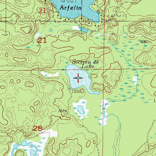 Topographic Map of Section Twenty-eight Lake, MI