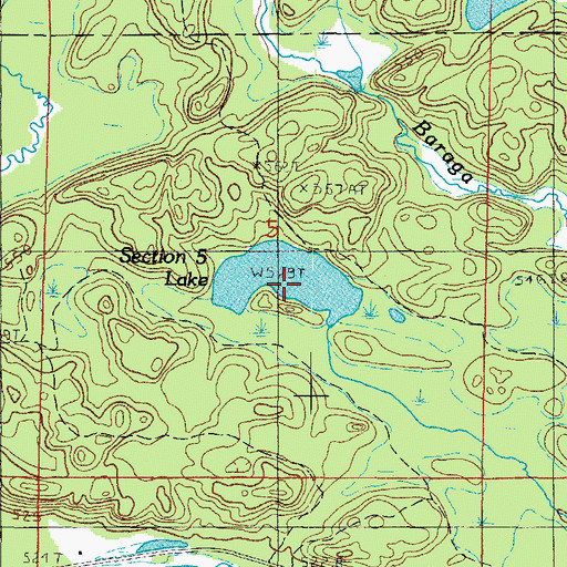 Topographic Map of Lake Sally Lou, MI