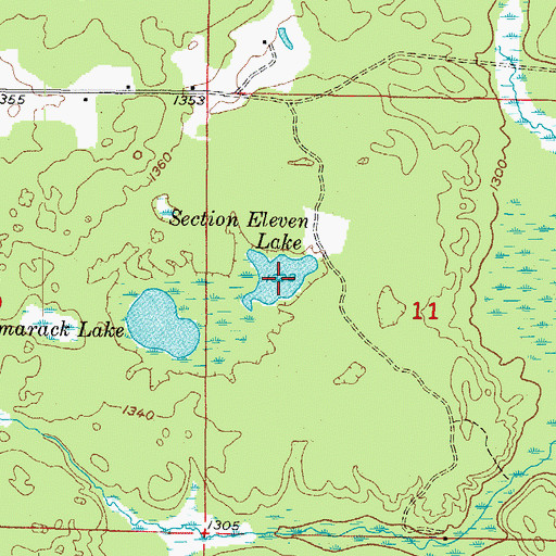 Topographic Map of Section Eleven Lake, MI