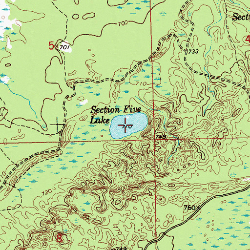 Topographic Map of Section Five Lake, MI