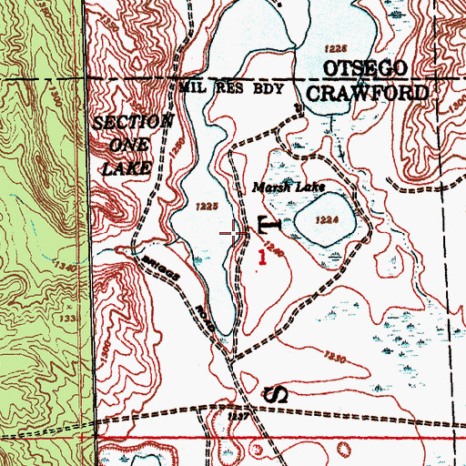 Topographic Map of Section One Lake, MI