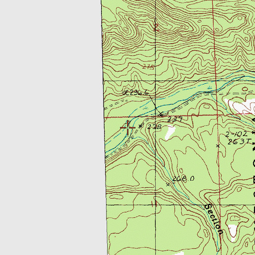 Topographic Map of Section Thirteen Creek, MI