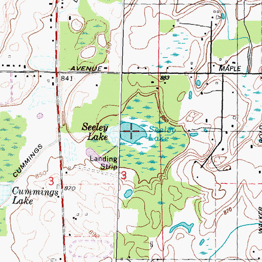 Topographic Map of Seeley Lake, MI