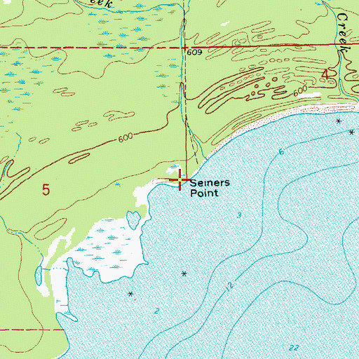 Topographic Map of Seiners Point, MI