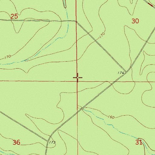 Topographic Map of Ashley County, AR