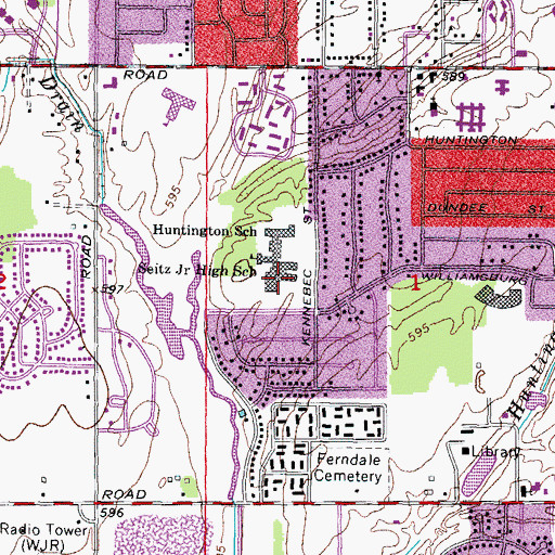 Topographic Map of Seitz Junior High School, MI