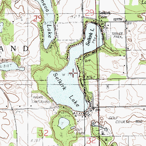 Topographic Map of Selkirk Lake, MI