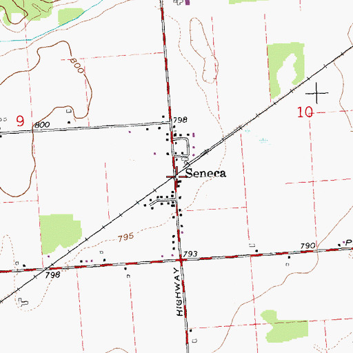 Topographic Map of Seneca, MI