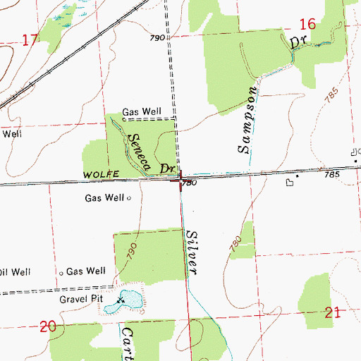Topographic Map of Seneca Drain, MI