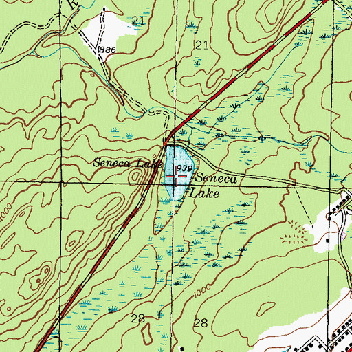 Topographic Map of Seneca Lake, MI