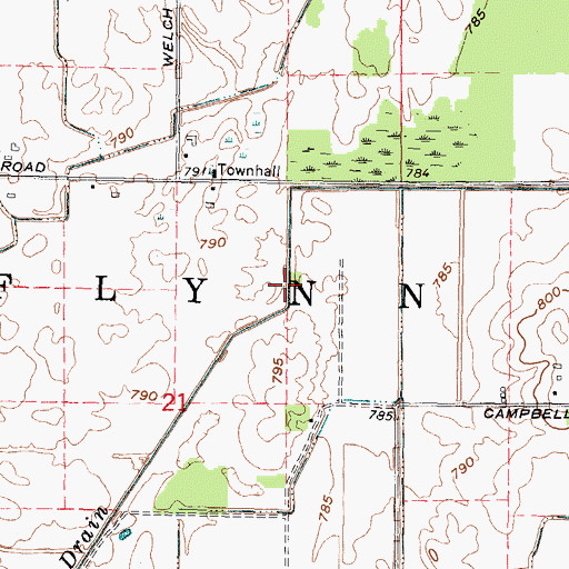 Topographic Map of Setter Drain, MI