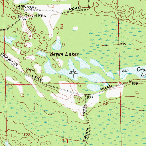 Topographic Map of Seven Lakes, MI