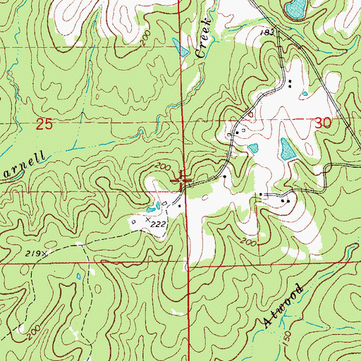 Topographic Map of Cleveland County, AR