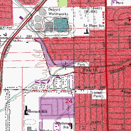 Topographic Map of Sexton and Kilfoil Drain, MI