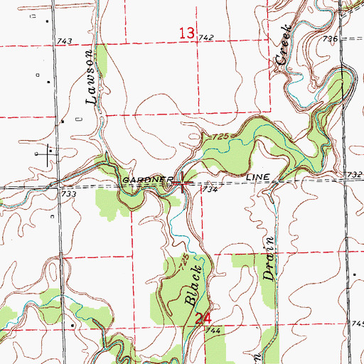 Topographic Map of Seymour Creek, MI