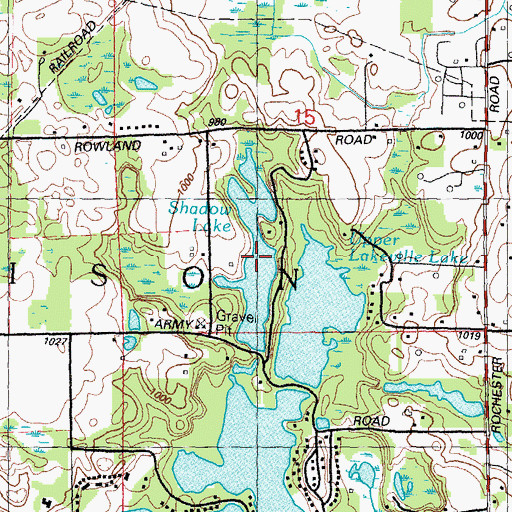 Topographic Map of Shadow Lake, MI