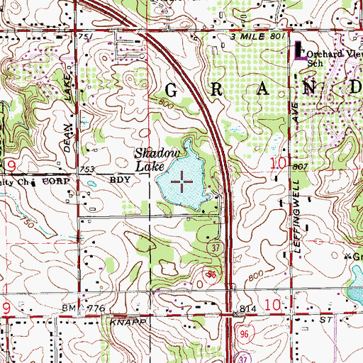 Topographic Map of Shadow Lake, MI