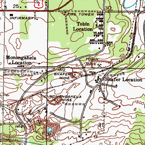 Topographic Map of Shafer Mine, MI