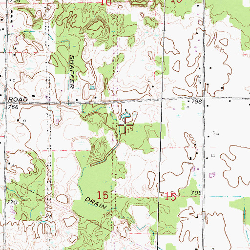 Topographic Map of Shaffer Drain, MI