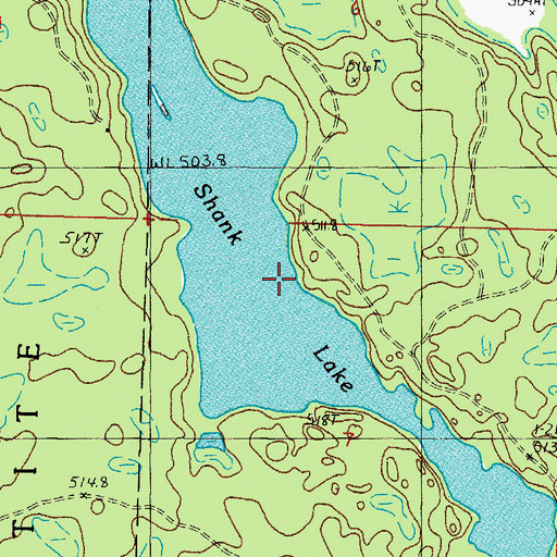 Topographic Map of Shank Lake, MI