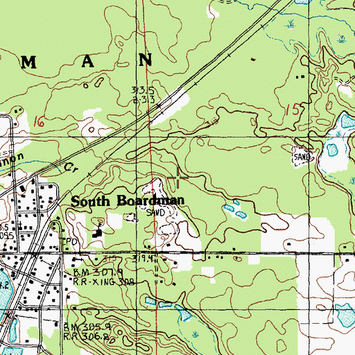 Topographic Map of Shannon Creek, MI