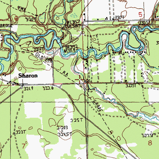 Topographic Map of Sharon, MI