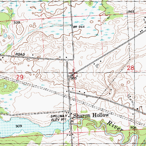 Topographic Map of Sharon Hill School, MI