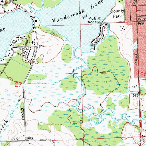 Topographic Map of Sharp Creek, MI